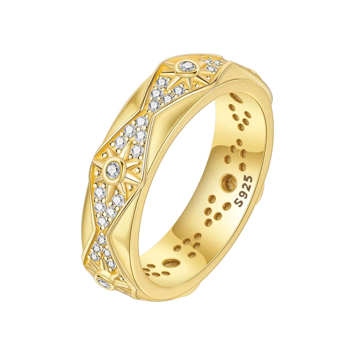 925 Sterling Silver Three-Ring Stackable Ring for Women