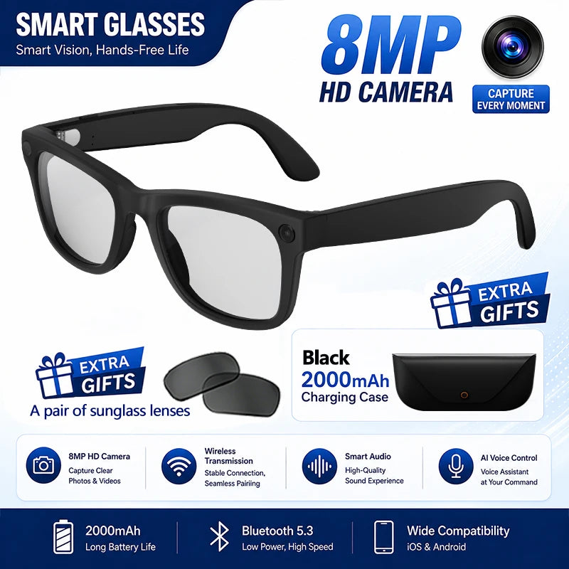 New HD5-ultra AI Smart Glasses AI Real-time Translation
