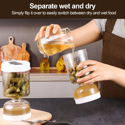 New Olive and Pickle Strainer Jar Olive Container Hourglass
