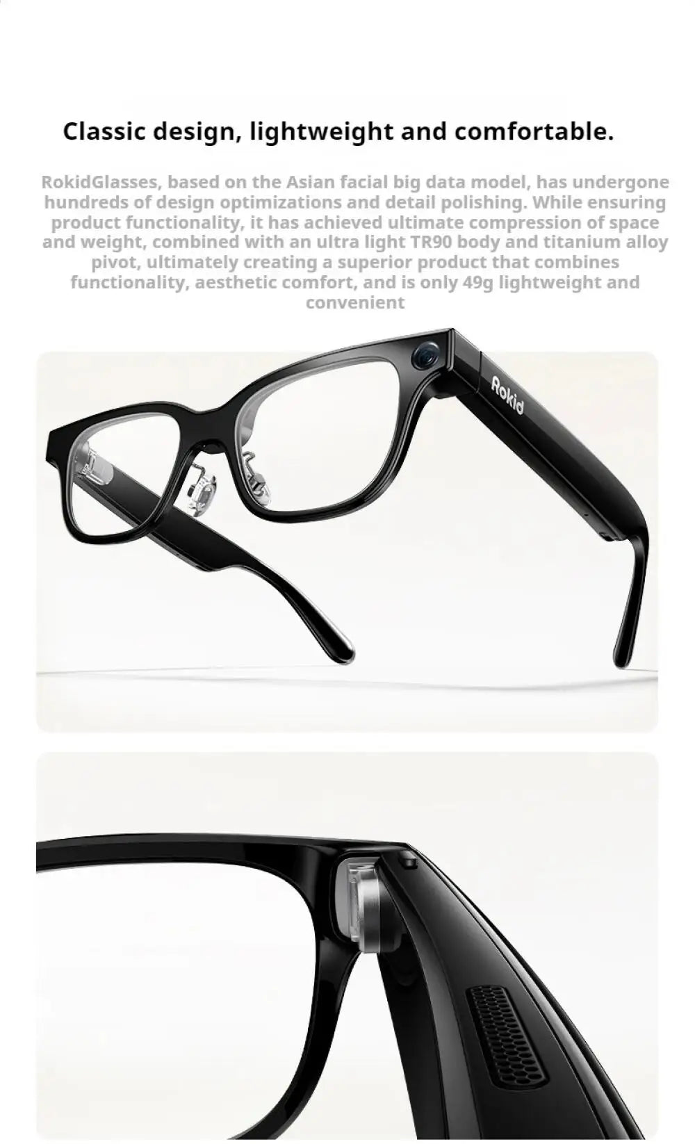 New Rokid Glasses Leqi AI&AR Glasses-49g Ultra-Light