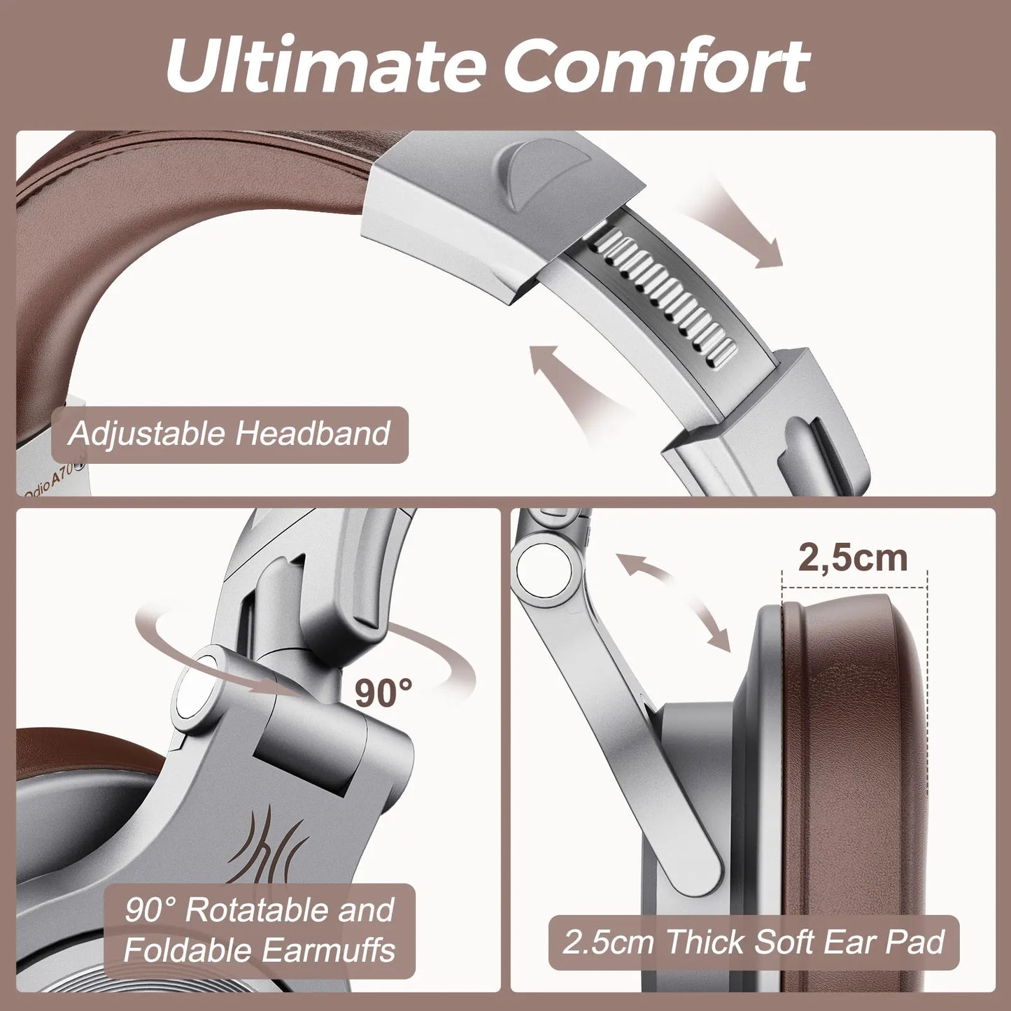 Oneodio Fusion A70 Bluetooth Headphones Hi-Res Audio