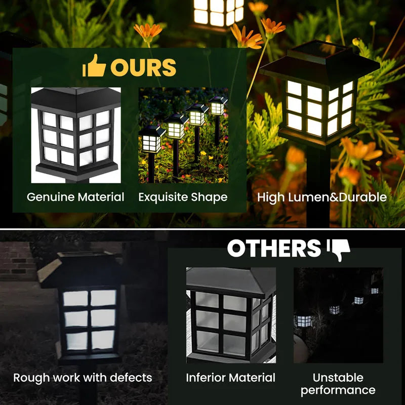 8 Pack Solar Pathway Garden Lights Outdoor Solar Lawn Lamp