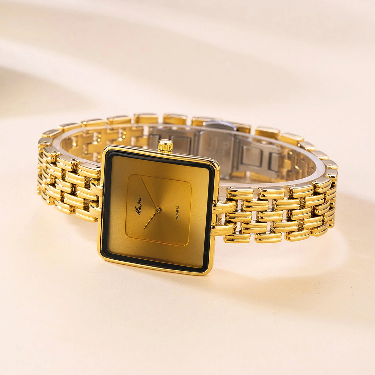 Watch with Simple Large Dial Square Quartz