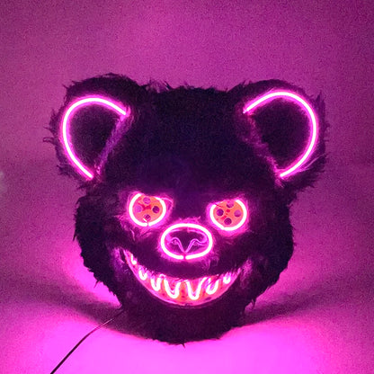 Halloween Horror Light Up Mask Glowing Bloody Bear Killer Mask