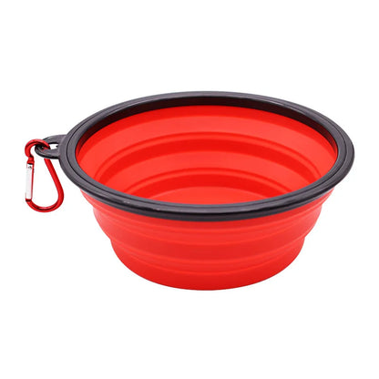 Folding Portable Silicone Dog Feeder Bowl 2 In 1 Pet Dispenser