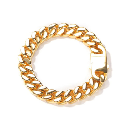 316 Stainless Steel Plated 18k Gold Fashion Hip Hop Bracelet