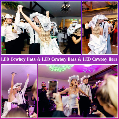 LED Cowboy Hats Wedding Hats Bulk Light up Cowboy Hats