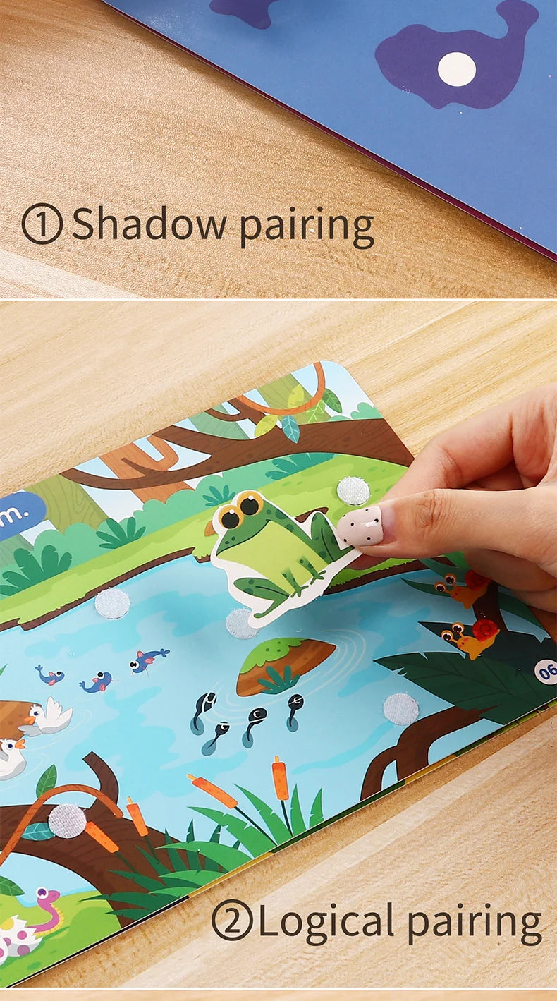 Children Quiet Busy Book 4 Themes Cartoon Travel Sticker