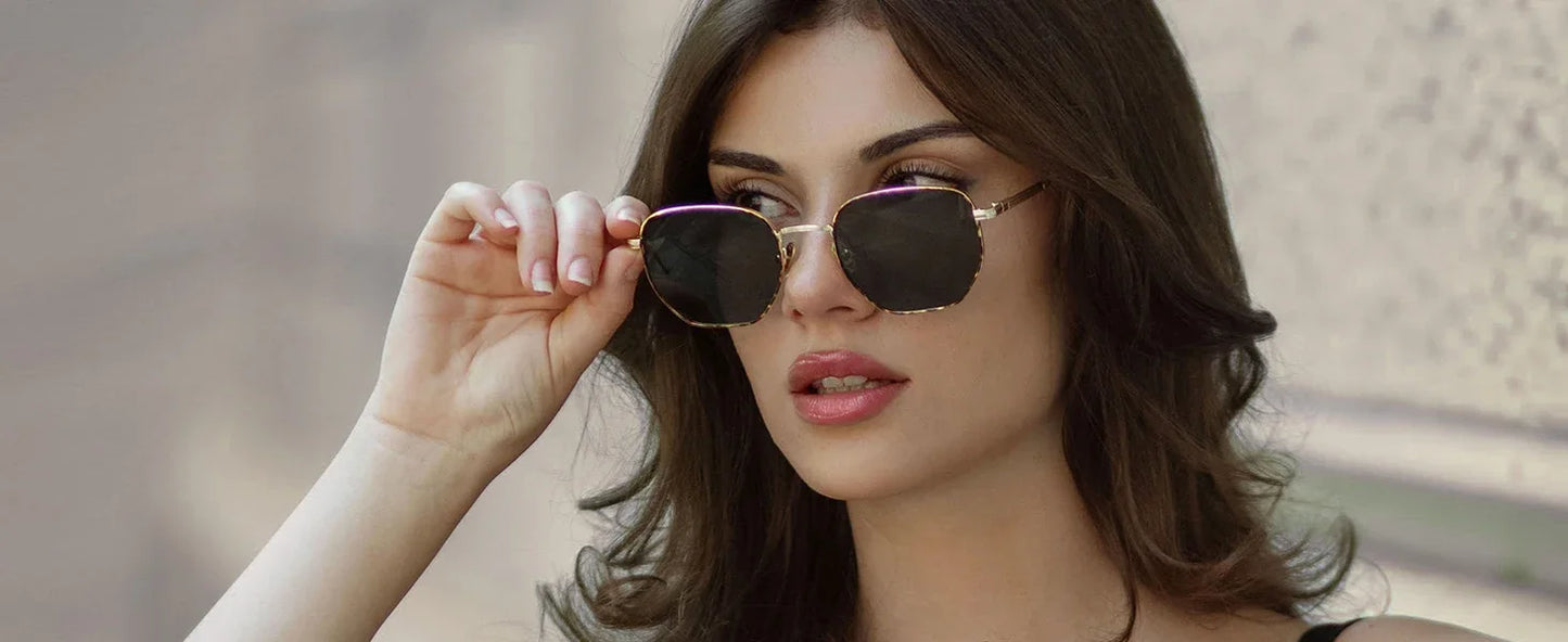 Fashion Hexagon Polarized Retro Sunglasses for Men Women-Vintage