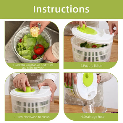Salad Spinner Lettuce Greens Washer Dryer Drainer Crisper