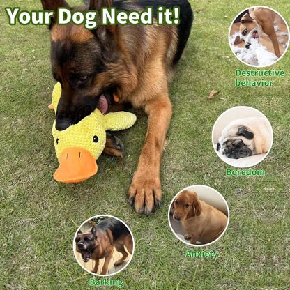 Duck dog toy plush chew resistant durable dog toy