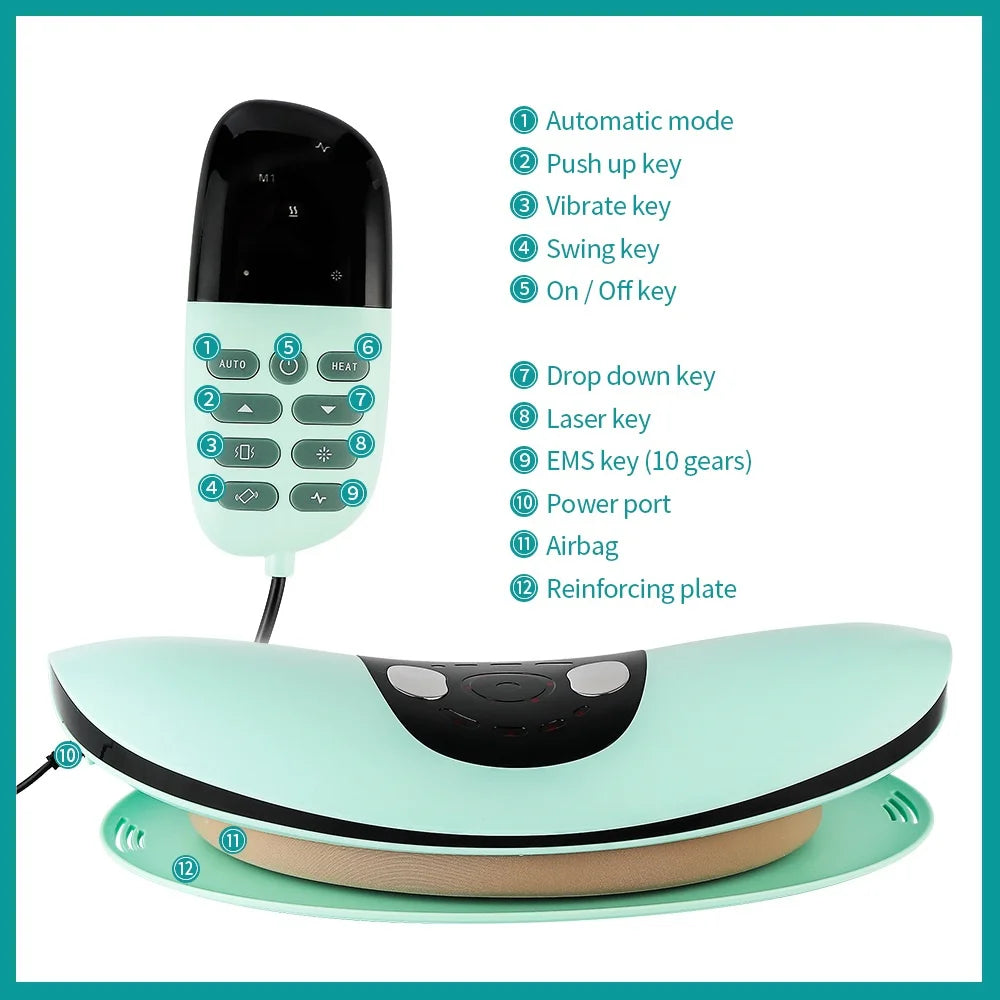 Electric Waist Traction Massager Adjustable Vibration Lumbar