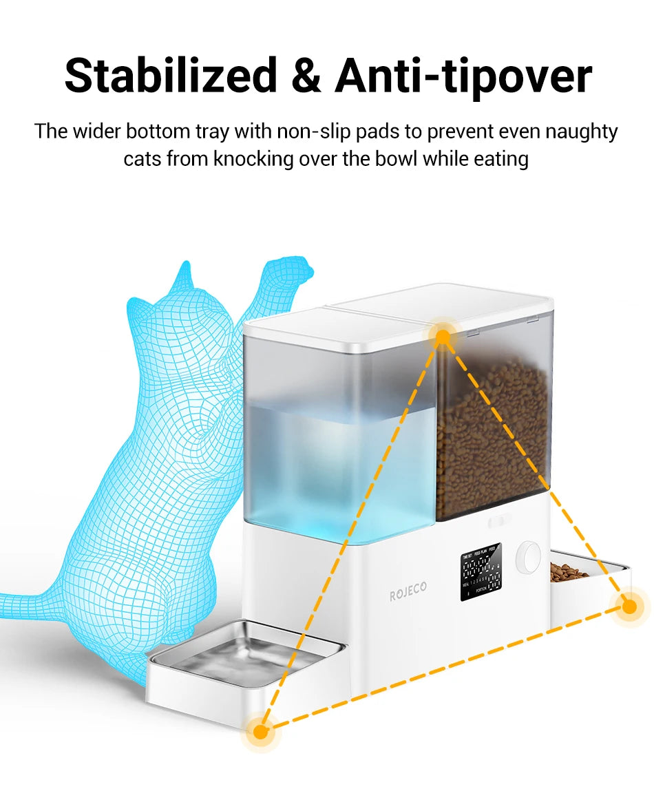 Automatic Pet Feeder Water Fountain 2 in 1 Drinking Feeding