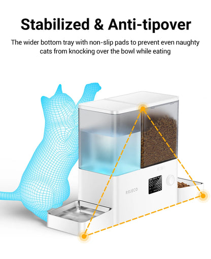 Automatic Pet Feeder Water Fountain 2 in 1 Drinking Feeding