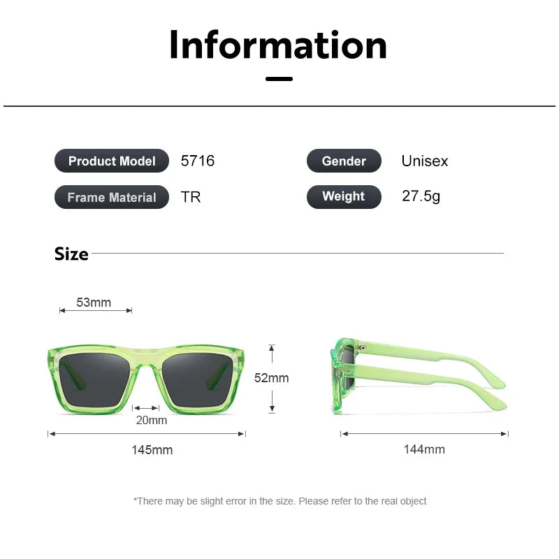 DML New Fashion Women Luxury Brand Square Sunglasses