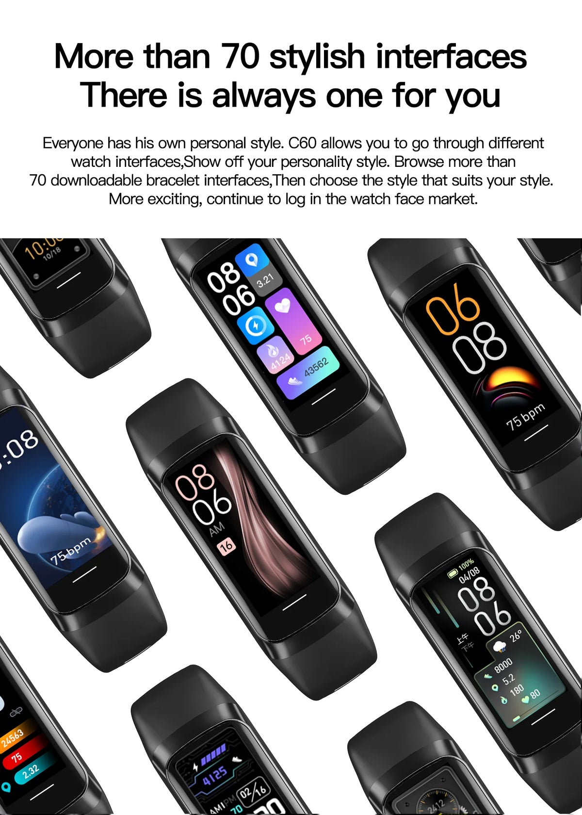 LIGE Amoled Smart Watch Smartwatch Band Women Heart Rate