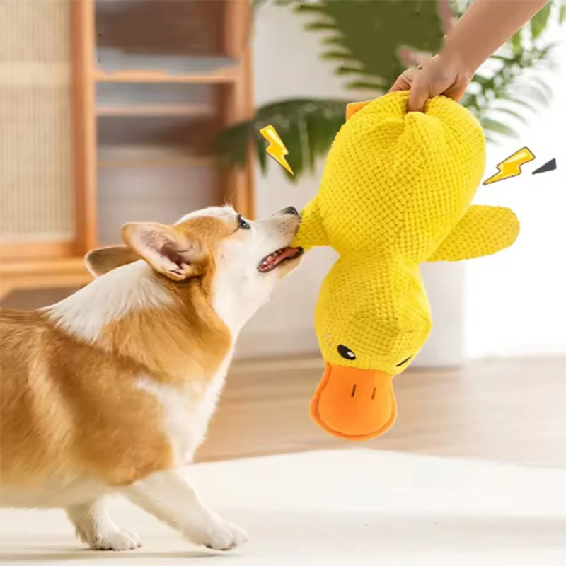 Duck dog toy plush chew resistant durable dog toy