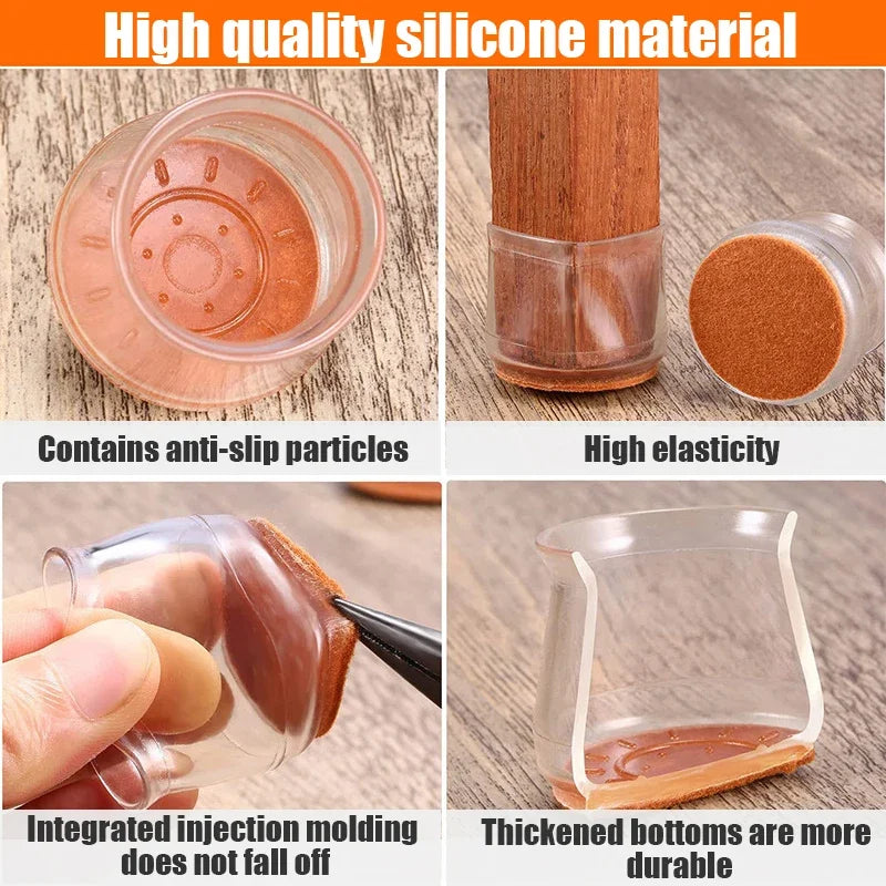 Chair Leg Caps Silicone Feet Protector Pads Furniture