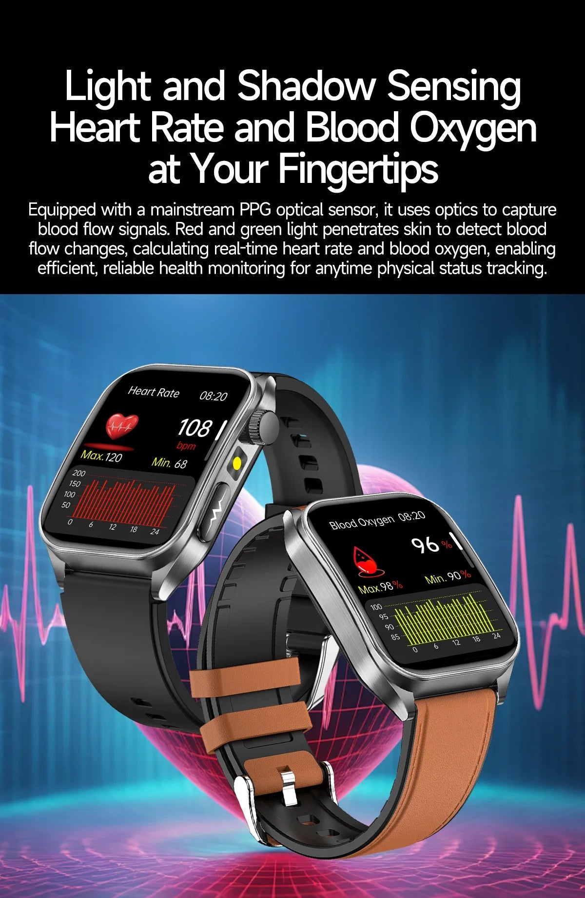 New Laser Treatment Three High Smart Watch Men ECG Heart Rate