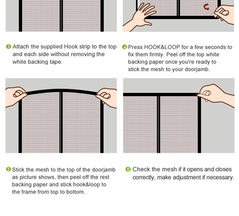 Magnetic Door Screen Insect Mosquito Net Curtain Black Fly