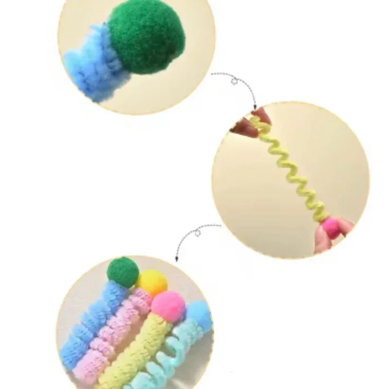 4/200Pcs Interactive Cat Spring Toy Spiral Colors