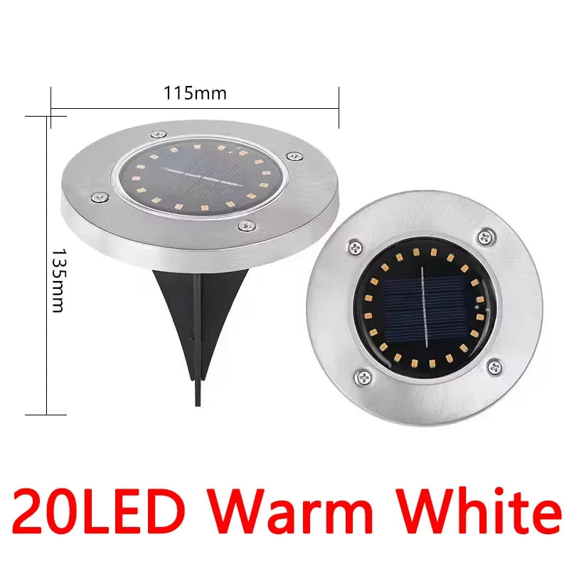 Solar Lights Outdoor 8/20LEDs Disk Underground Lamp