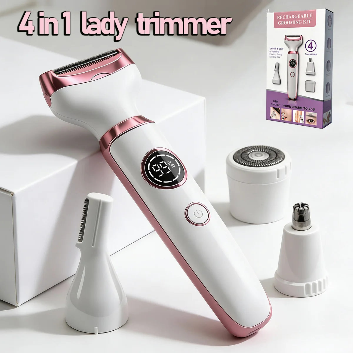 4 in 1 Lady Body Electric Trimmer Eyebrow Nose Women
