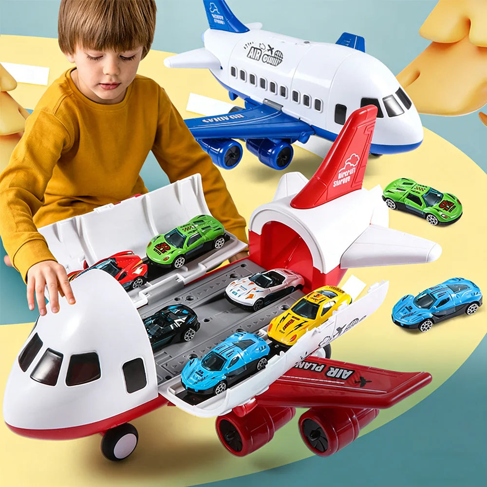 Inertial Plane Toy Set with 6 Mini Cars