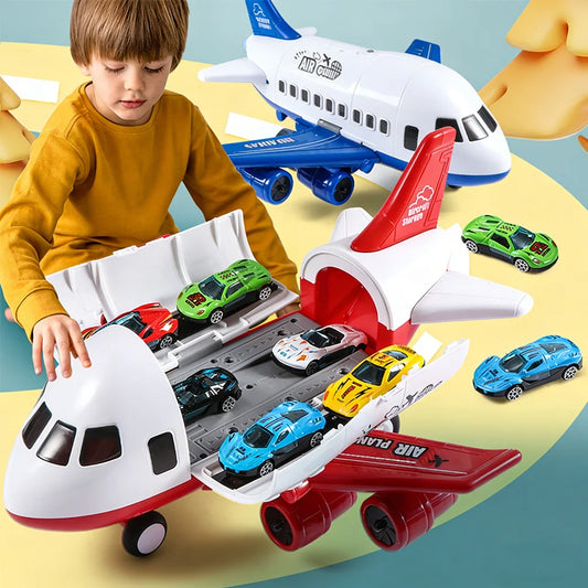 Inertial Plane Toy Set with 6 Mini Cars