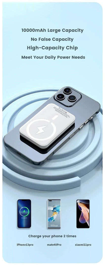 20000mAh Magnetic Power Bank Wireless PD 22.5W Fast Charger