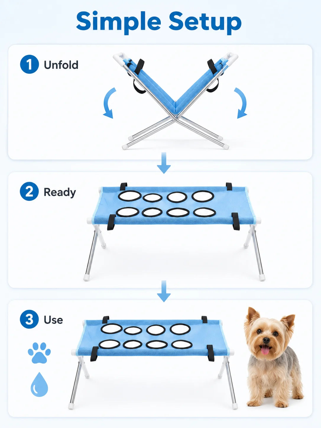 Pet Bathing Hammock Stand Foldable Dog Cat Grooming