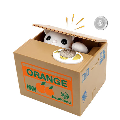 Cute Automated Panda Cat Steal Coin Bank Money Saving Box