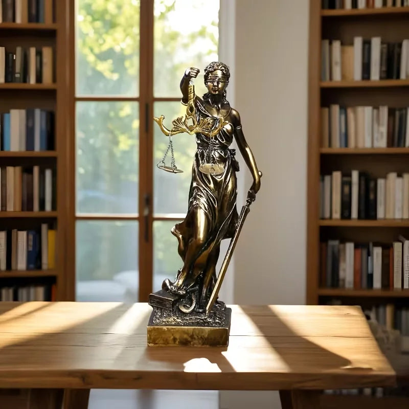 Creative Retro Round bottom Justice Goddess Statue Lawyer