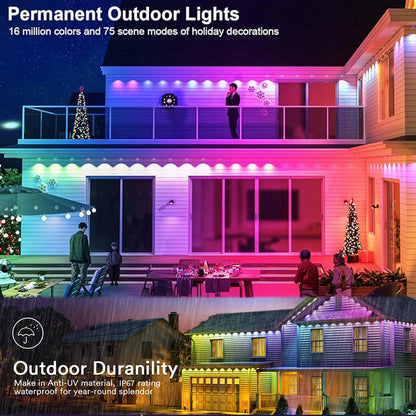 LED Permanent Outdoor Lights IP65 Waterproof RGBIC Eave Lights