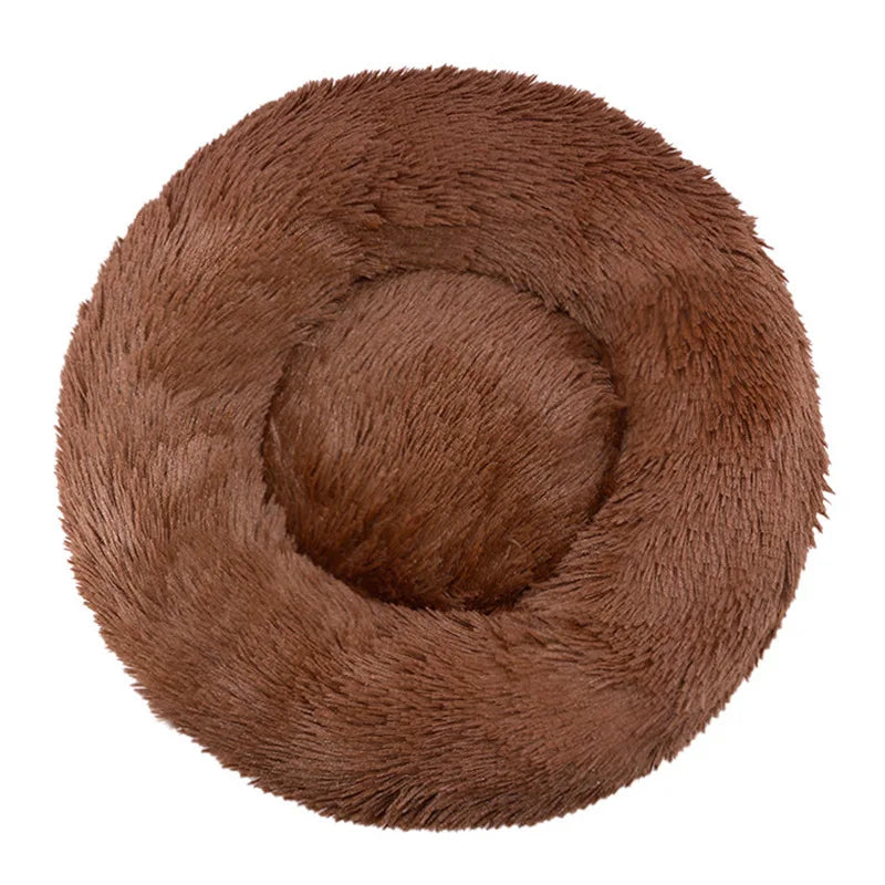 Round Pet Bed for Large Donut Long Plush Bed