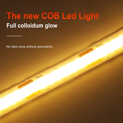 New USB COB Strip Light Flexible Adhesive Tape Night Lighting