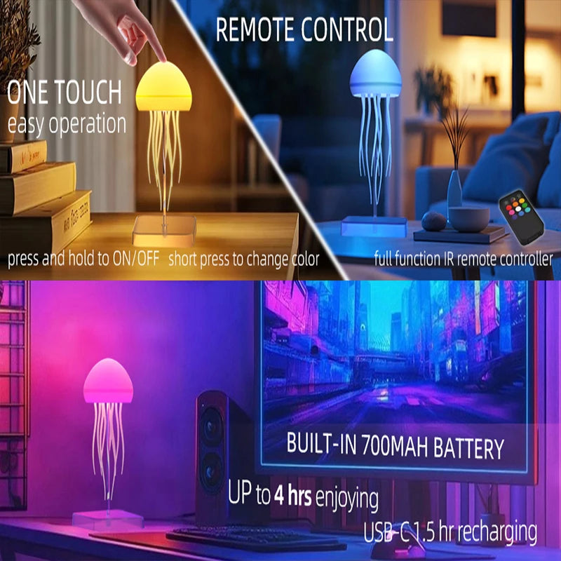 LED Jellyfish Lamp with 9 Tentacles 2 Working Modes