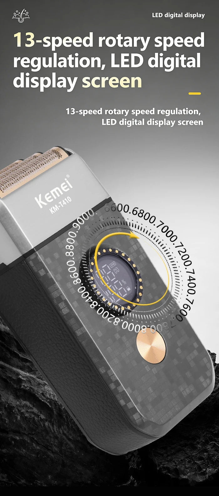 Kemei Rechargeable Cordless Shaver for Men Triple Blade