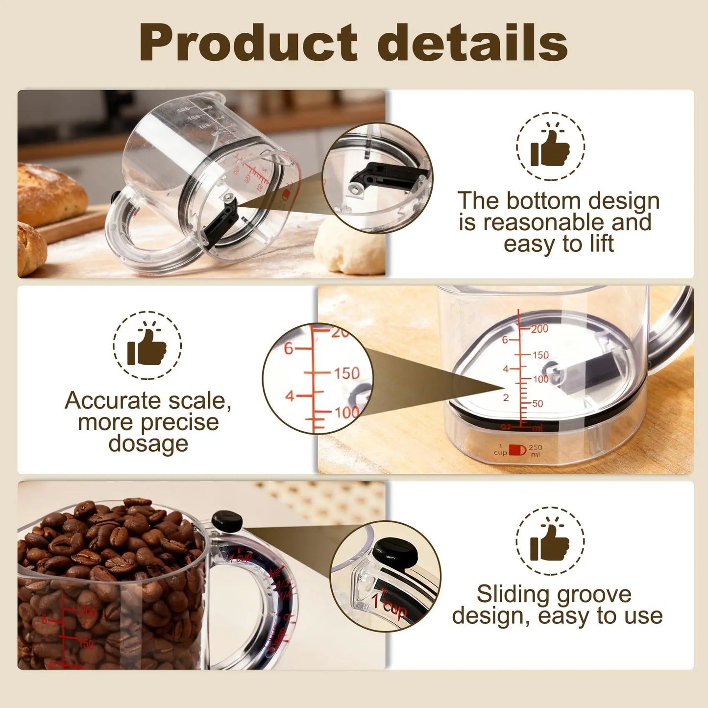 Adjustable Measuring Cup Multi-Functional Measuring Cup