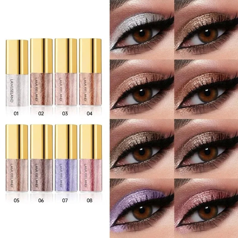 Pearly Liquid Eyeshadow Natural Smokey Silver Shimmer
