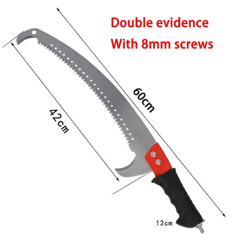 Long garden pruning saw with stainless steel telescoping pole