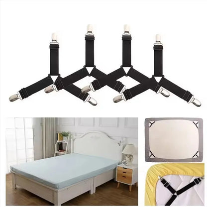 Bed Sheet Fasteners Adjustable Elastic Straps Mattress
