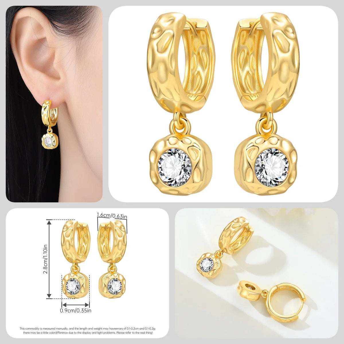 New 925 Sterling Silver 18K Gold Plated Cherry Blossom Butterfly