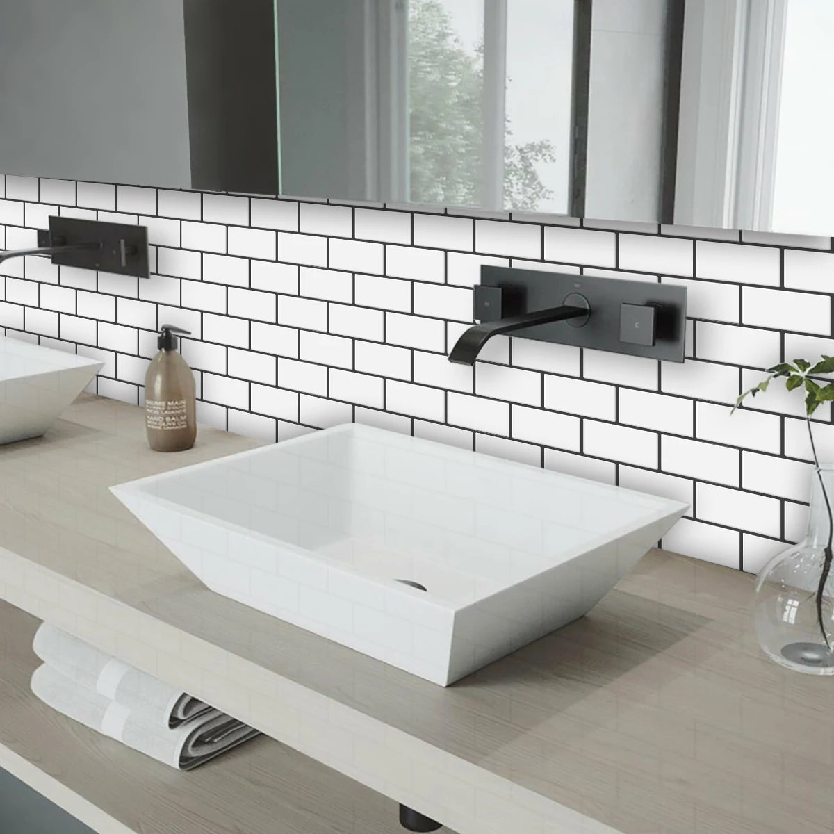 Subway Wall Stickers Peel and Stick 3d Brick Vinyl