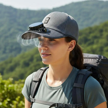 Breathable Sunhat with Solar Fan Sun Block Baseball Hat