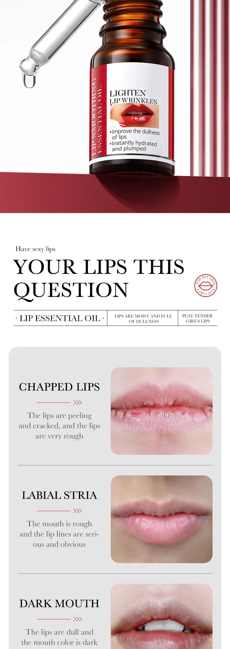 Lip Booster Plumping Serum Oil Hyaluronic Acid Moisturising