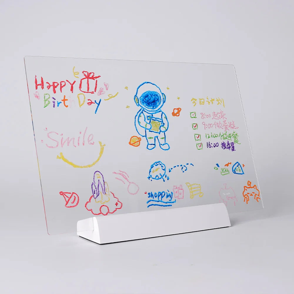 LED Note Board DIY Acrylic Night Light 7 Pens Drawing Board