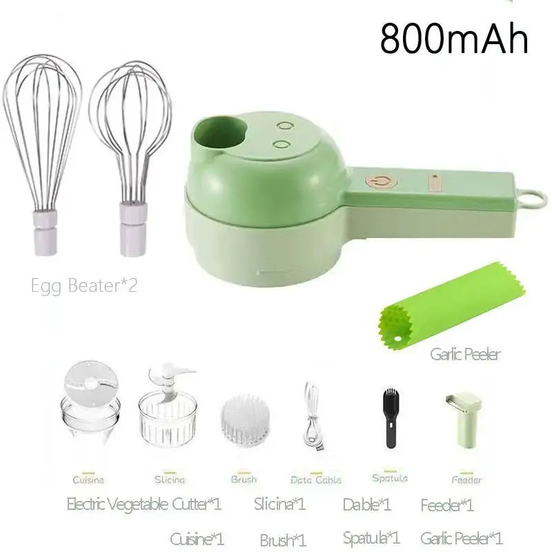 Electric Vegetable Cutter Set - 4 in 1 Portable