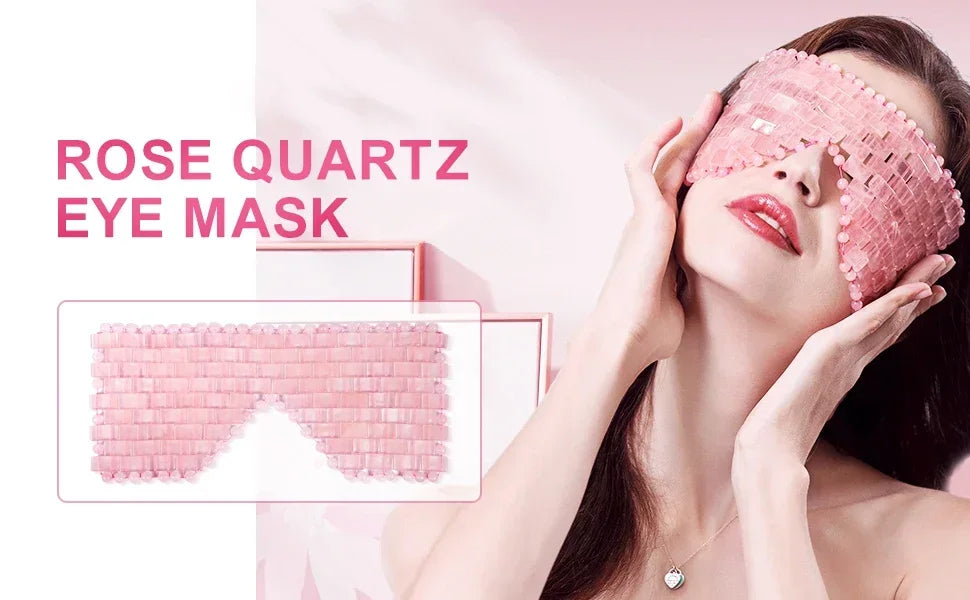 Rose Quartz Jade Eye Mask Facial Cooling Mask Massage