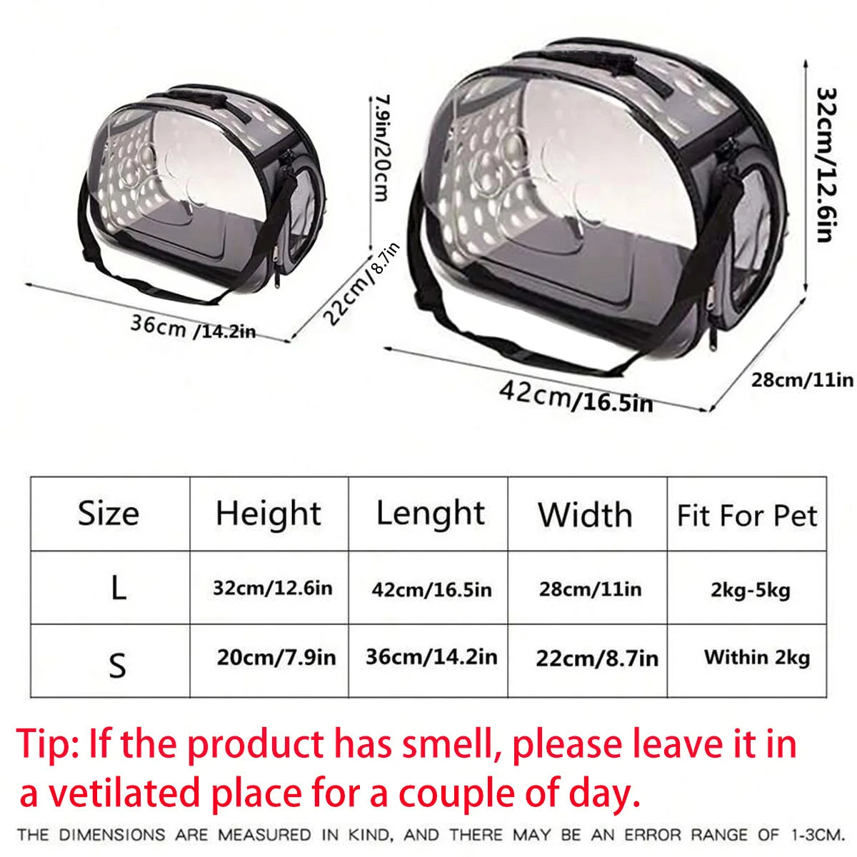 Pet Shoulder Bag Cat Carrier Outdoor Travel Handbag